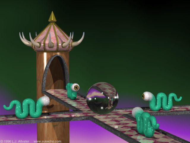 Glass Path (POV-Ray image)